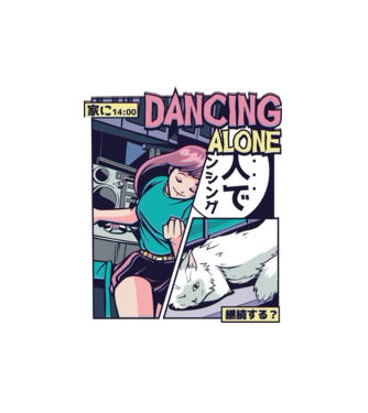 Anime Vaporwave benzi desenate model alb pe tricou