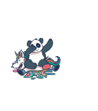 Panda DAB Unicorn model albastru deschis pe tricou