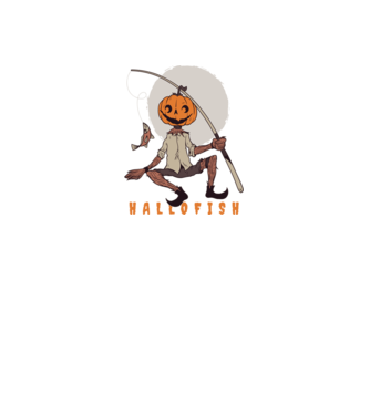 Hallofish - Pescar Halloween model negru pe tricou