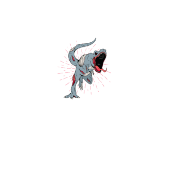 T-rex Zombie model alb pe tricou