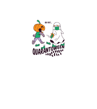 Quarantoween model alb pe tricou