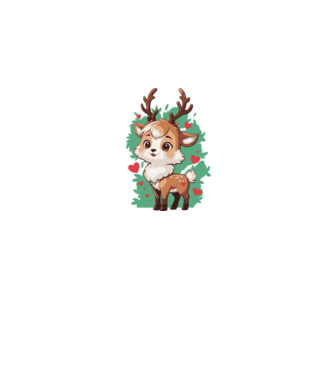 Valentine Deer model alb pe tricou