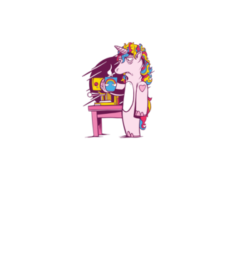 Unicorn Cafea model dusty pink pe tricou