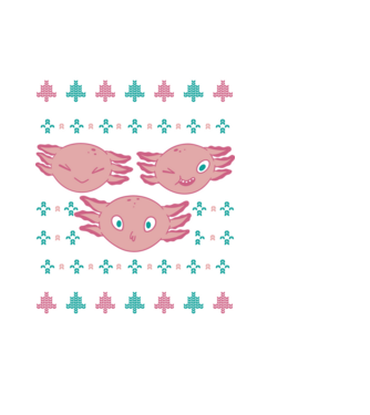 Pulover urât Axolotl model negru pe tricou
