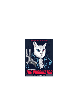 The Purrinator Pisică model nisipiu pe tricou