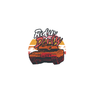 Ridin Dirty tricou cu tanc model negru pe tricou