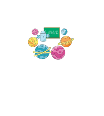 Învățarea planetelor model turcoaz pe tricou