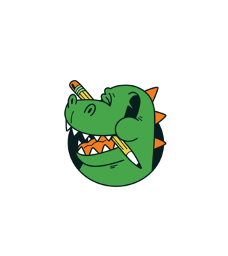 Elev Dinozaur drăguț model alb pe tricou