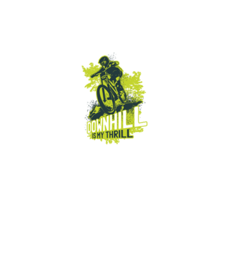 Downhill Is My Thrill tricou bicicletă model negru pe tricou