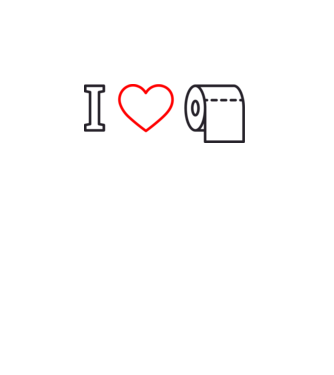 I love hârtie igienică model alb pe tricou