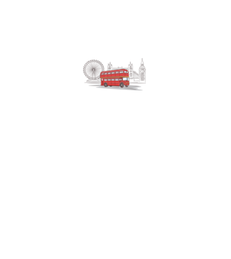London Bus model alb pe tricou