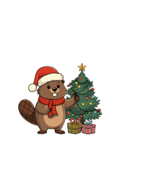 Bober Kurwa Christmas 2 model albastru deschis pe tricou
