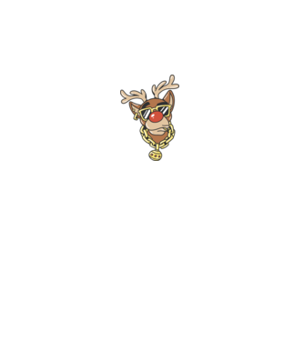 Gangster Reindeer model alb pe tricou