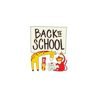 Back To School Animale model gri pe tricou