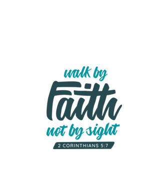 Walk by faith - Religie model alb pe tricou