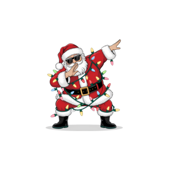 Santa Dab model alb pe tricou