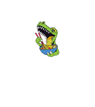T-rex Ramen model negru pe tricou