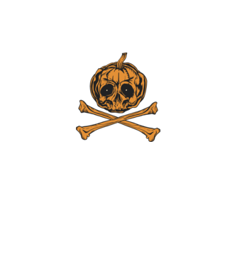 Dovleac craniu Halloween model negru pe tricou