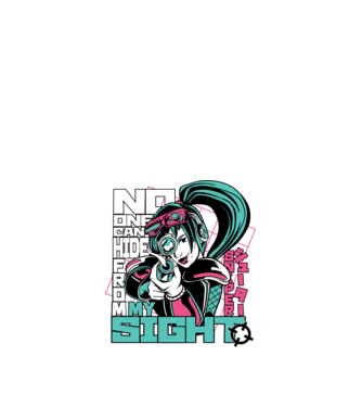 Anime Fată Lunetistă model negru pe tricou