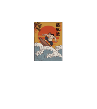 Samurai Surf model negru pe tricou