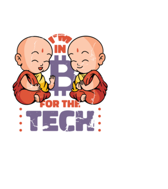 Călugări Buddha Bitcoin model alb pe tricou