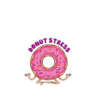 Donut Stress Gogoașă model alb pe tricou