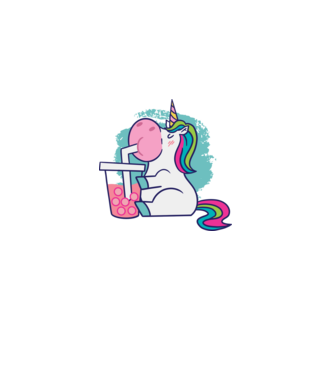 Unicorn Bubble Tea model roz deschis pe tricou