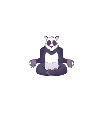 Panda Meditație model turcoaz pe tricou