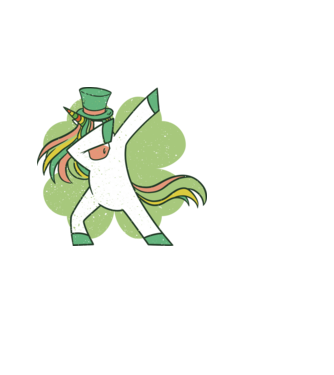 St Patrick Unicorn DAB model negru pe tricou