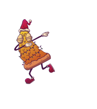 Pizza de Crăciun DAB model negru pe tricou