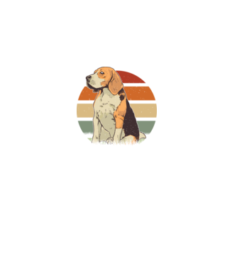 Beagle Retro Sunset model negru pe tricou