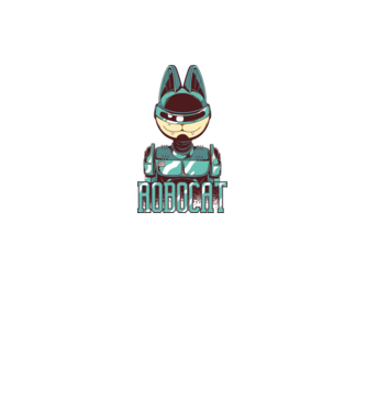 Robocat - Pisică Robot model alb pe tricou
