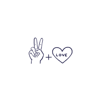 Peace + Love model alb pe tricou