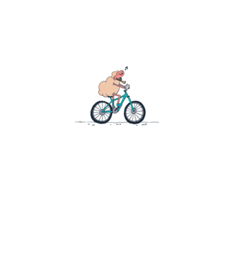 Miel cu bicicletă model alb pe tricou