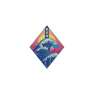 Vaporwave Val model alb pe tricou