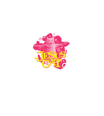 Jesus Cat model albastru închis pe tricou