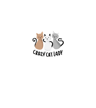 Crazy Cat Lady - fată nebună cu pisică model alb pe tricou