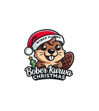 Bober Kurwa Christmas 1 model alb pe tricou
