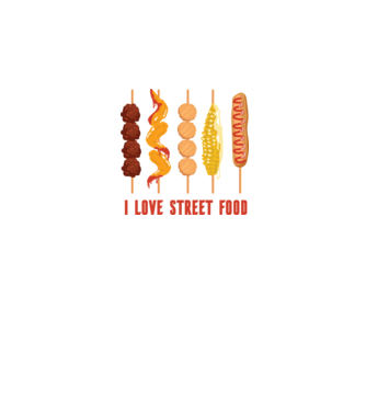 I Love Street Food model negru pe tricou