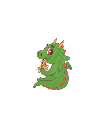 Pizza Dino model negru pe tricou