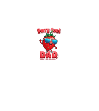 Berry Cool Dad Strawberry model negru pe tricou