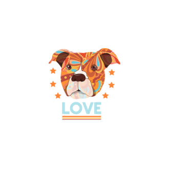 Dragoste Pitbull model negru pe tricou