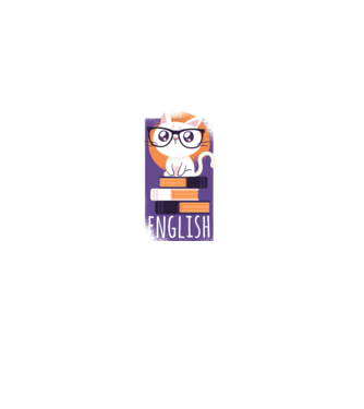 Pisică cu cărți model liliachiu pe tricou