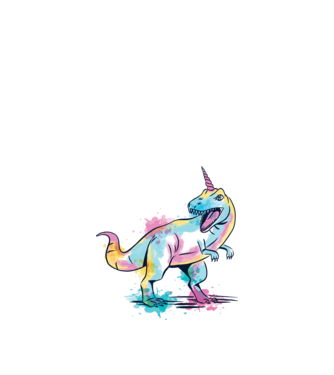 Unicornsaurus - Dinozaur Unicorn model alb pe tricou