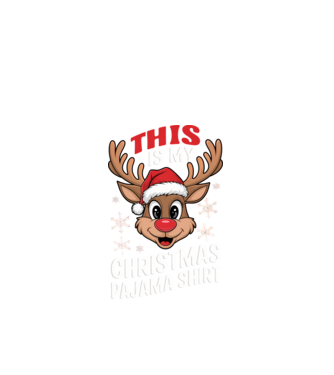 Christmas Pajama Reindeer Negru model negru pe tricou