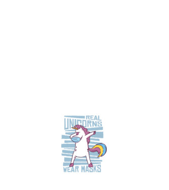 Unicorn DAB Mască model negru pe tricou