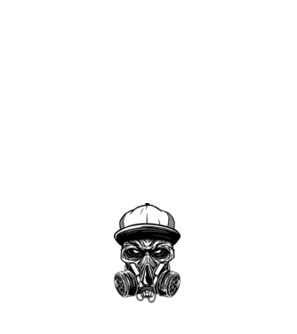 Mască de gaz Craniu model negru pe tricou