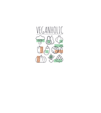 Veganholic model alb pe tricou