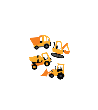 Vehicule de construcții model turcoaz pe tricou