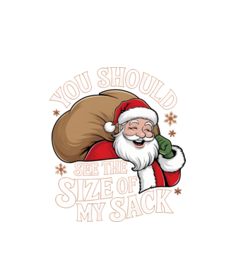 You Should See The Size Of My Sack Santa model alb pe tricou